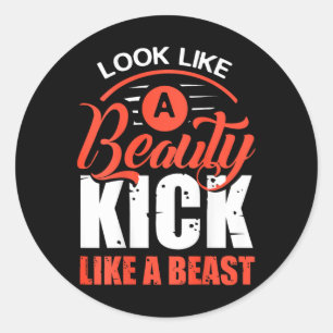 Sticker Rond Botter Comme Une Bête, T Shirt De Kickboxing, Chem