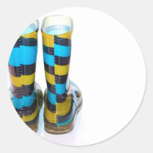 Sticker Rond Bottes arc-en-ciel