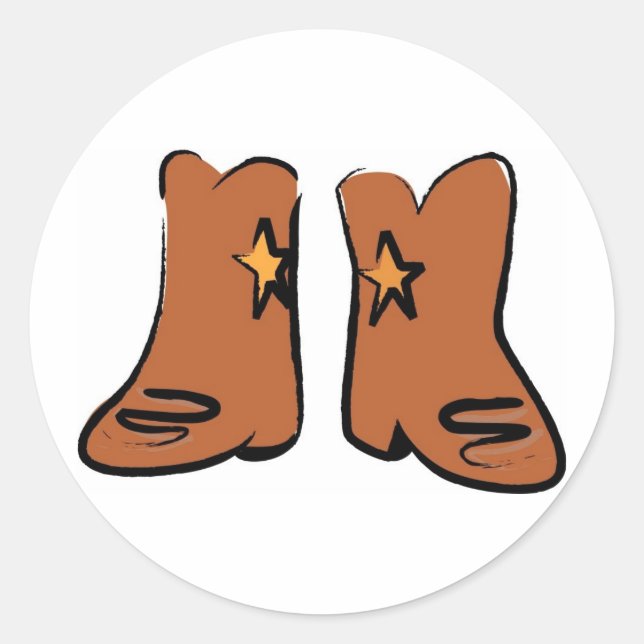 Sticker Rond Bottes Cowboy Cartographiées (Devant)