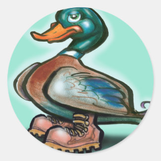 Sticker Rond Bottes de canard au travail