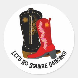 Sticker Rond Bottes de danse carré