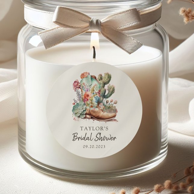 Sticker Rond Bottes et Bublly Shower Mariage Occidental (Créateur téléchargé)