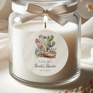 Sticker Rond Bottes et bulles : une fête prénuptiale western