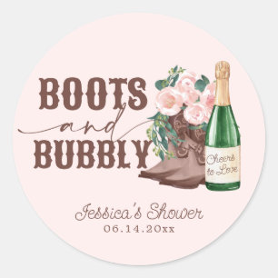 Sticker Rond Bottes et pétillant Fête de mariage floral au cham