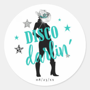 Sticker Rond Bottes 'n Bling Disco Darlin' ID Turquoise925