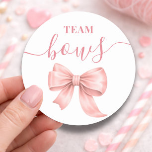 Sticker Rond Bottes ou Rubans Révélation de Sexe Ruban Rose Équ