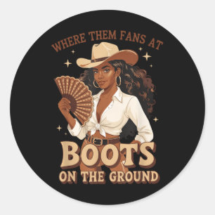 Sticker Rond Bottes Sur La Chemise Au Sol Où Ils Vont En Noir