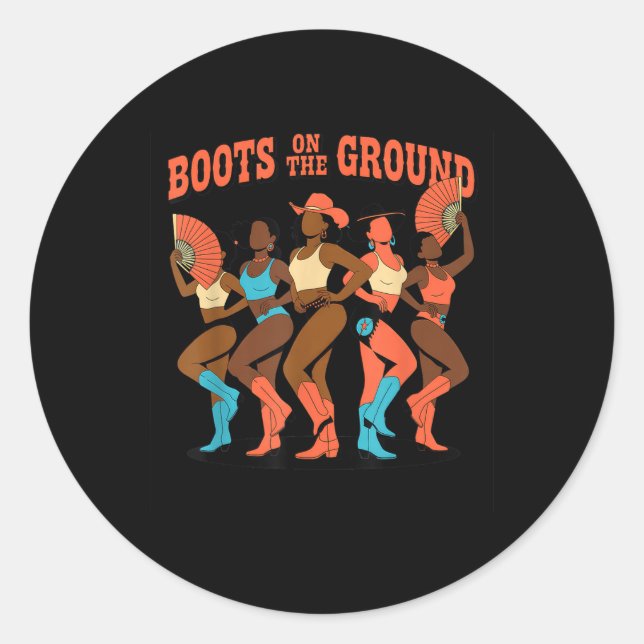 Sticker Rond Bottes Sur Le Terrain (Devant)