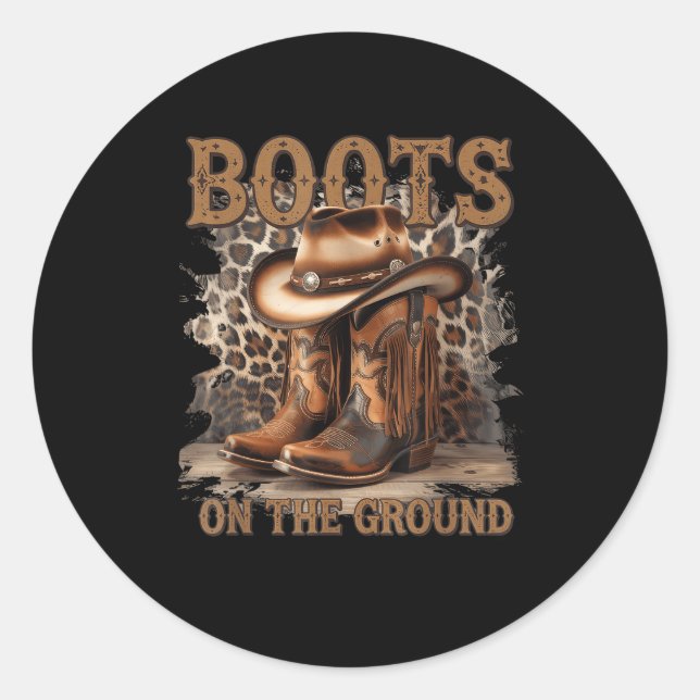 Sticker Rond Bottes Sur Le Terrain (Devant)