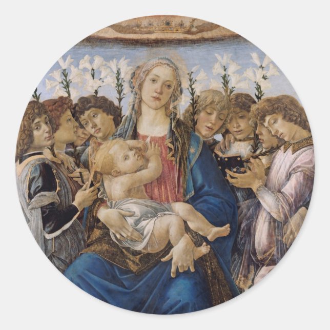 Sticker Rond Botticelli Madonna et son enfant (Devant)