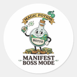 Sticker Rond Botto Manifest Mode Patron Rétro Dessin Animé 1930