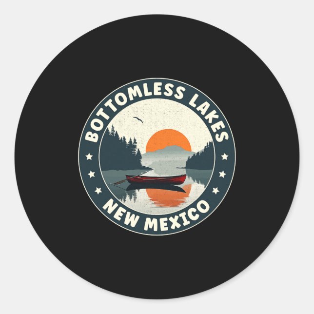 Sticker Rond Bottomless Lakes New Mexico Sunset T Shirt  (Devant)