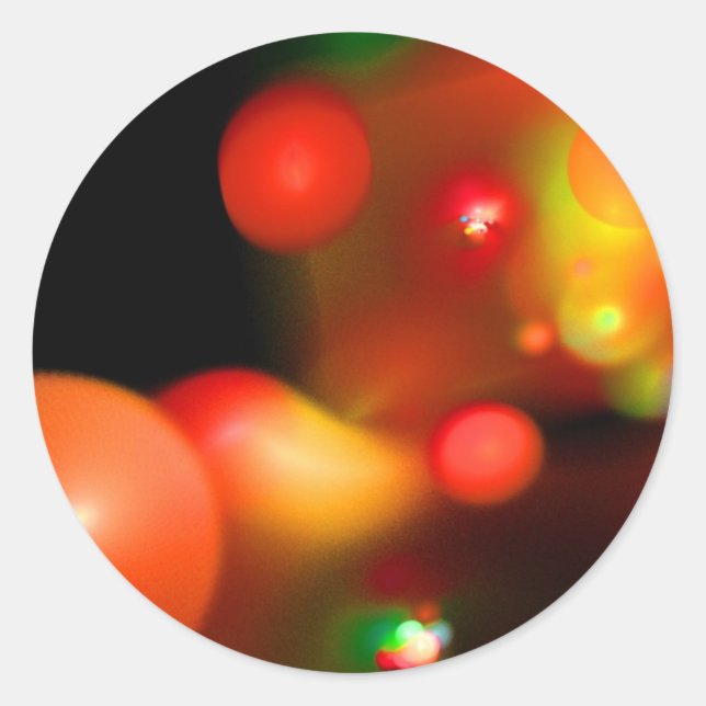 STICKER ROND BOUBLES DE FRACTAL NOIR ORANGE ROUGE JAUNE (Devant)