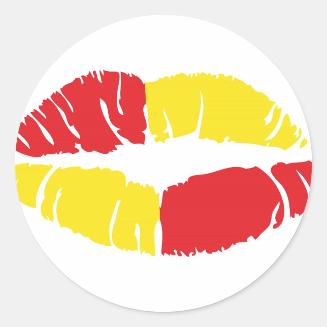 Sticker Rond bouche baiser espagnole (Devant)