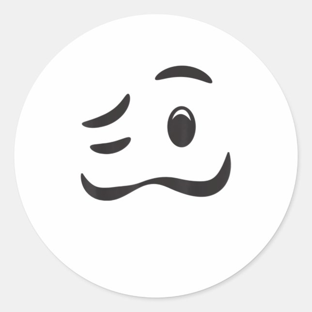 Sticker Rond Bouche Crumplée Drunk Face Woozy Halloween Em (Devant)