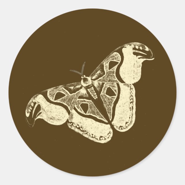 Sticker Rond Bouche tzigane, chocolat brun et beige (Devant)