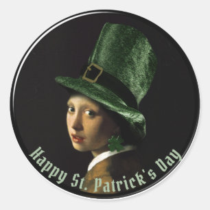 Sticker Rond Boucle d'oreille Trèfle Saint-Patrick