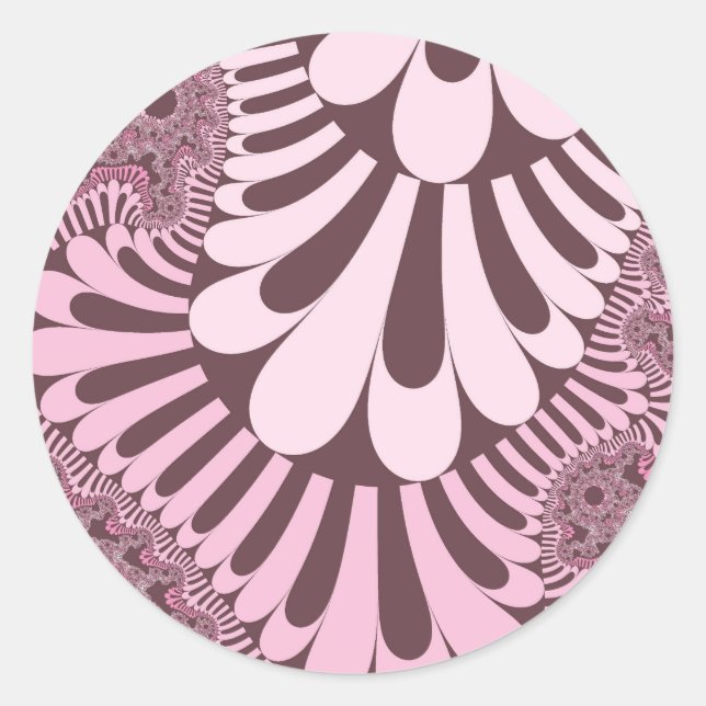 Sticker Rond Boucle rose et Rose (Devant)