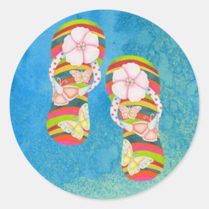 Sticker Rond Boucles à lèvres papillon