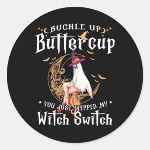 Sticker Rond Bouclez La Tasse À Beurre D'Halloween Que Vous Ven