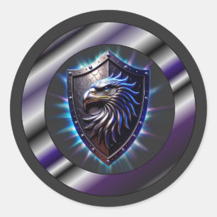 Sticker Rond Bouclier Aigle