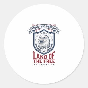 Sticker Rond Bouclier Américain Patriotique Aigle Chemise Vinta