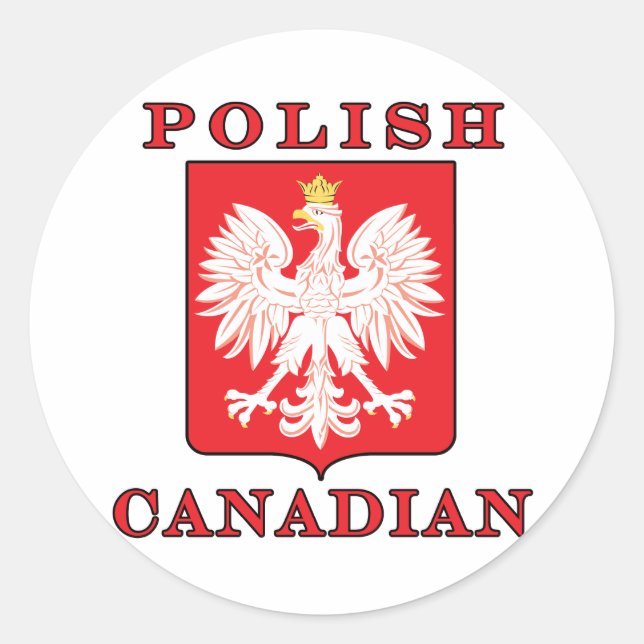 Sticker Rond Bouclier d'aigle canadien polonais (Devant)