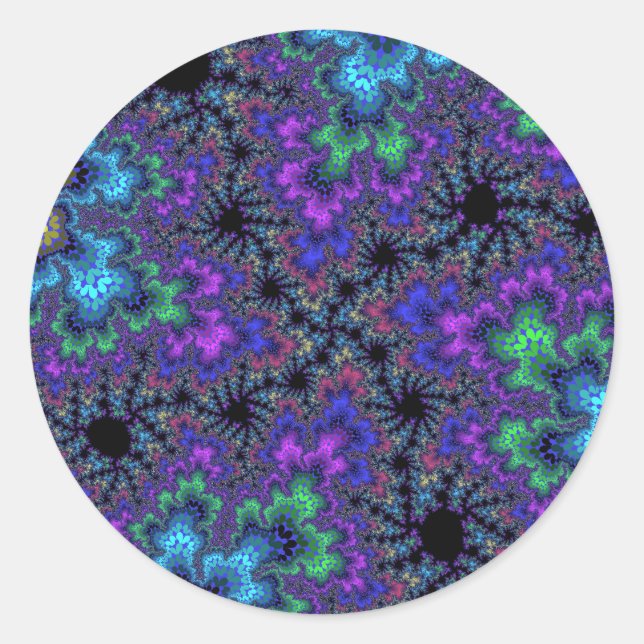 Sticker Rond Bouclier d'aquarelle violet (Devant)