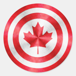 Sticker Rond Bouclier de héros de capitaine Canada