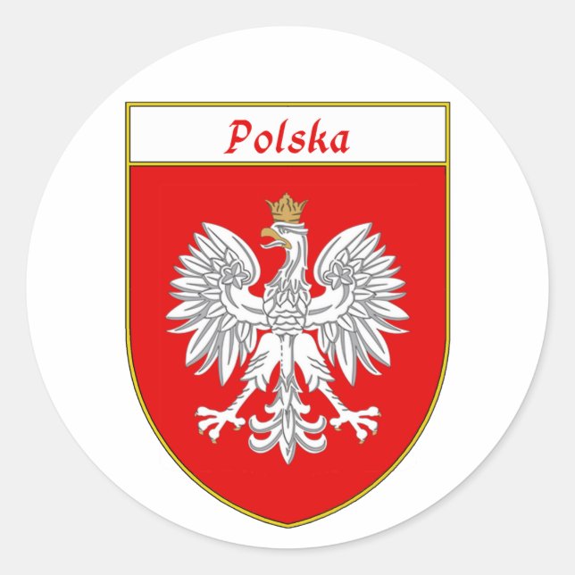 Sticker Rond Bouclier de l'aigle polska (Devant)