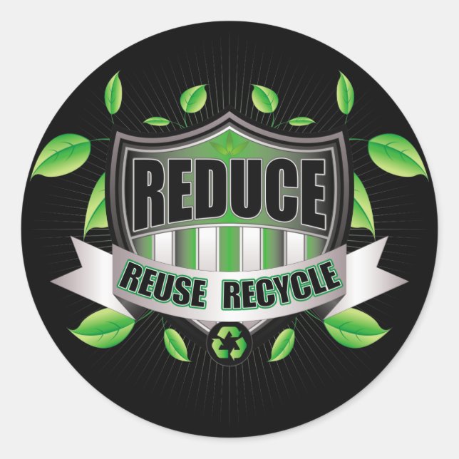 Sticker Rond Bouclier de recyclage (Devant)