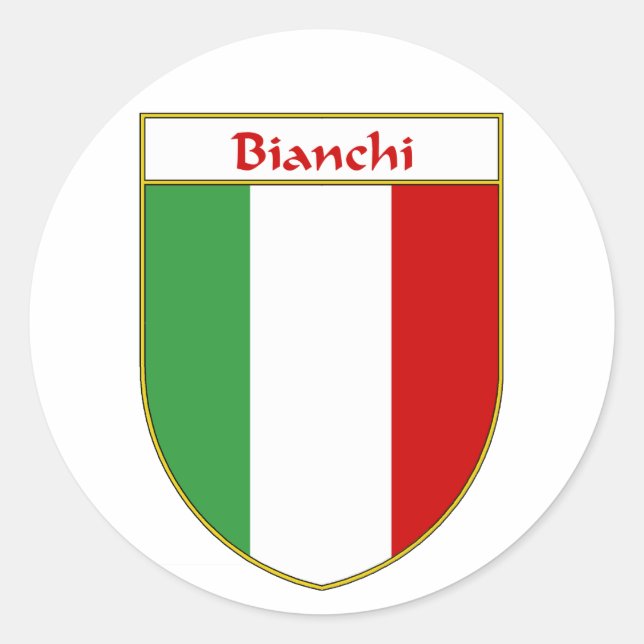 Sticker Rond Bouclier Drapeau Italien Bianchi (Devant)