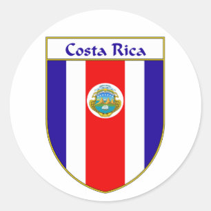 Sticker Rond Bouclier du drapeau du Costa Rica
