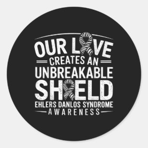 Sticker Rond Bouclier indestructible Eds Ehlers Syndrome Danlos