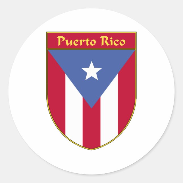 Sticker Rond Bouclier indicateur Porto Rico (Devant)