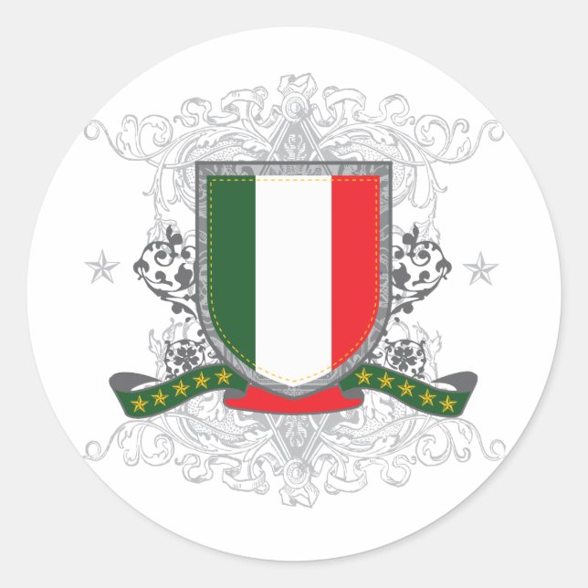 Sticker Rond Bouclier Italie (Devant)