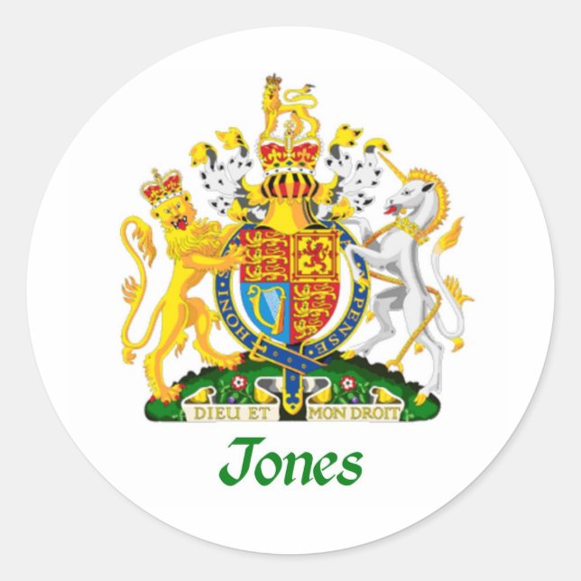 Sticker Rond Bouclier Jones de Grande-Bretagne (Devant)