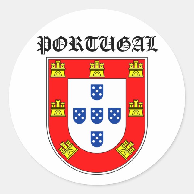 Sticker Rond Bouclier le Portugal (Devant)