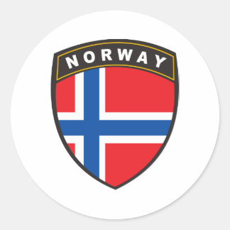 Sticker Rond Bouclier noir Norvège