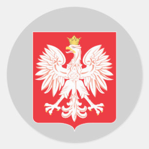 Sticker Rond Bouclier rouge de l'aigle polonais