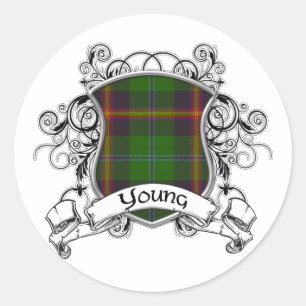 Sticker Rond Bouclier Tartan