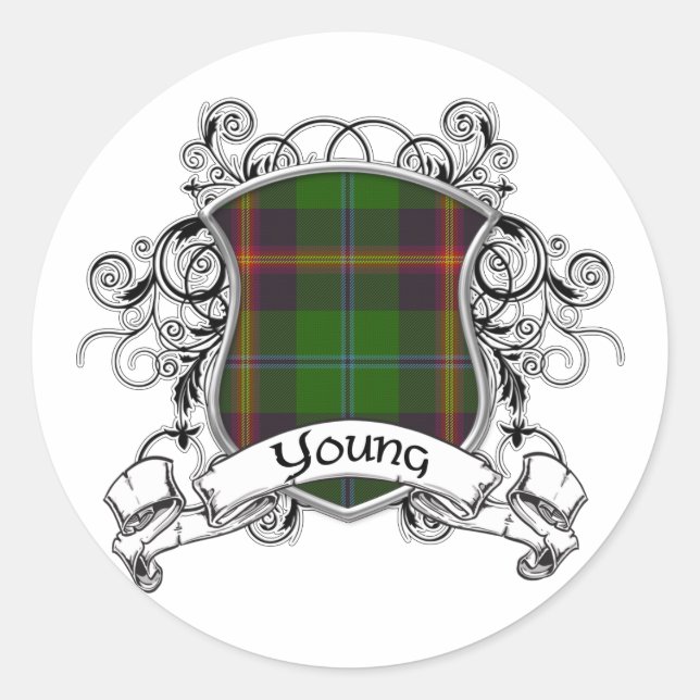 Sticker Rond Bouclier Tartan (Devant)