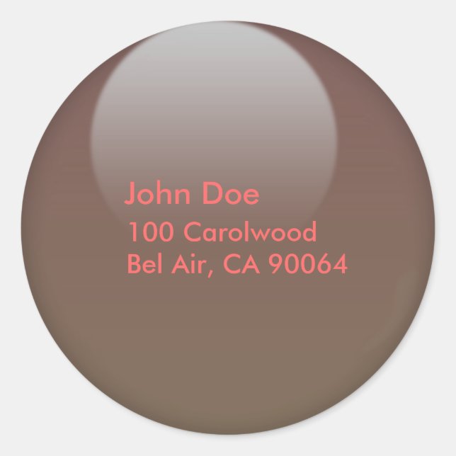 Sticker Rond Boucliers à enveloppe brun chocolat gelé (Devant)