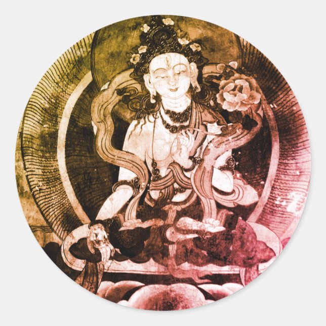 Sticker Rond Bouddha, Héroïka Vintage, Tibet (Devant)