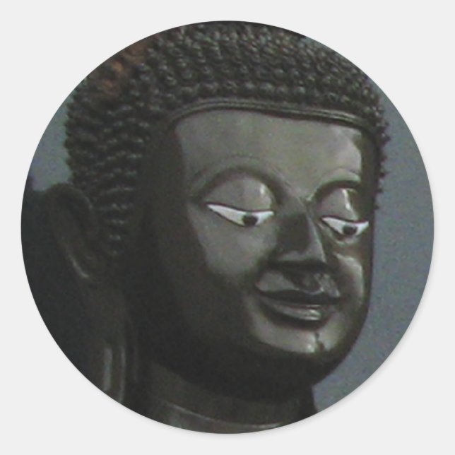 Sticker Rond Bouddha noir ... Nong Khai, Isaan, Thaïlande (Devant)