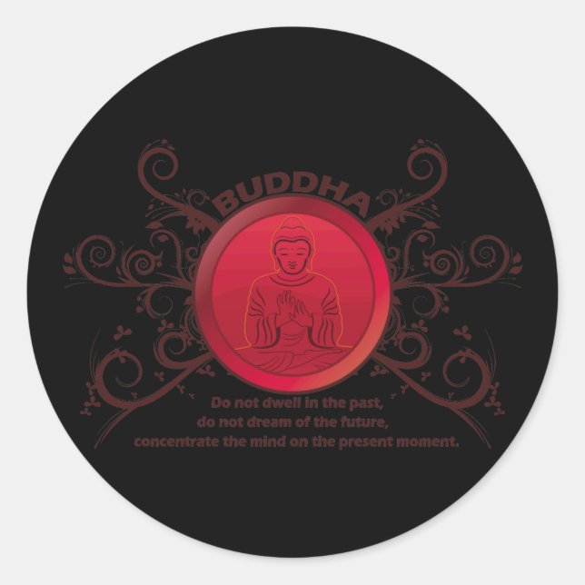 Sticker Rond Bouddha présent (Devant)