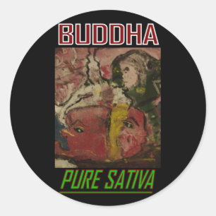 STICKER ROND BOUDDHA PURE SATIVA