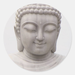 Sticker Rond Bouddha souriant serein Amour inspirant la paix