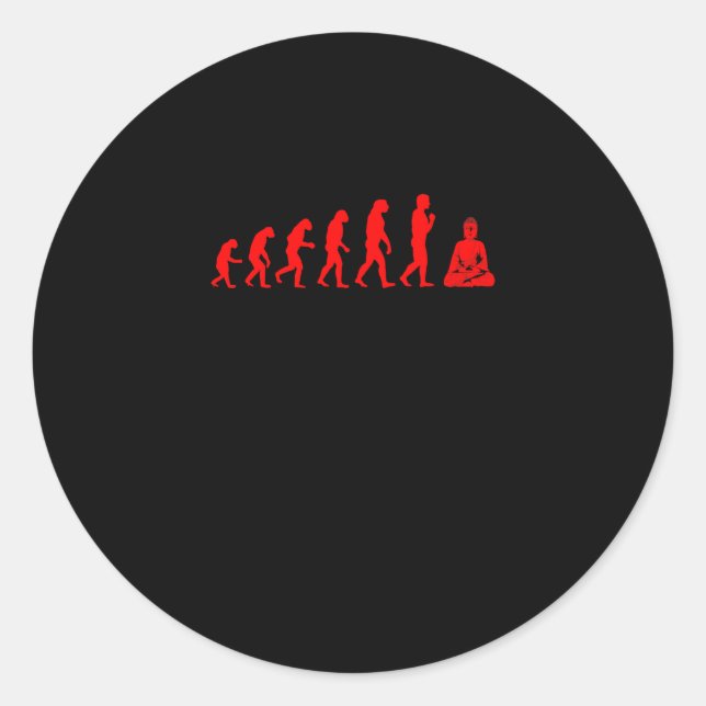 Sticker Rond Bouddha Spirituel Bouddhiste Développement Cadeau (Devant)