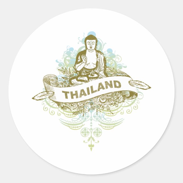 Sticker Rond Bouddha Thaïlande (Devant)